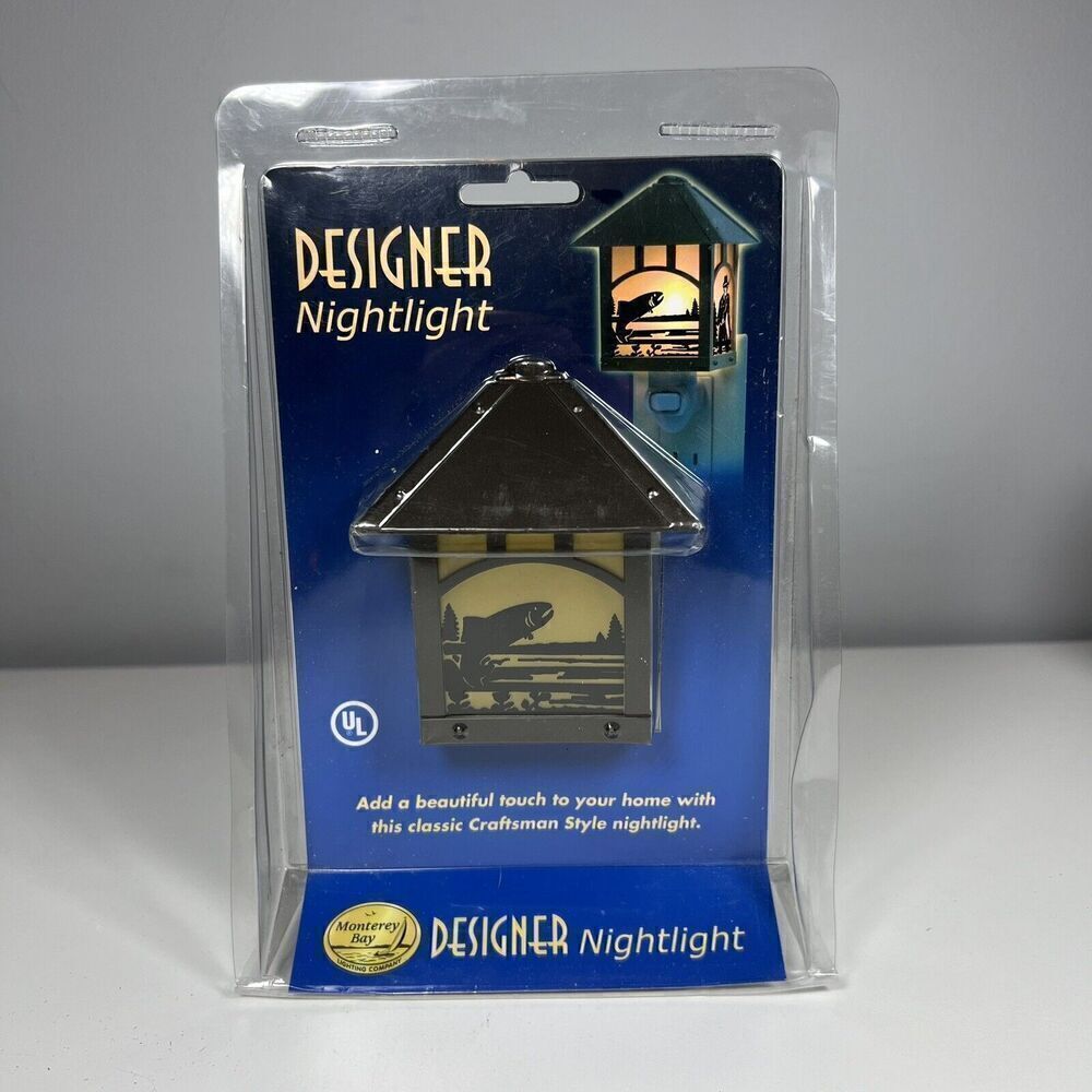 Monterey Bay Designer Nightlight Fishing Lantern Silhouette Night Light NEW